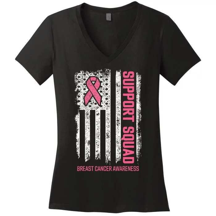 Breast Cancer Support Squad Breast Cancer Women's V-Neck T-Shirt