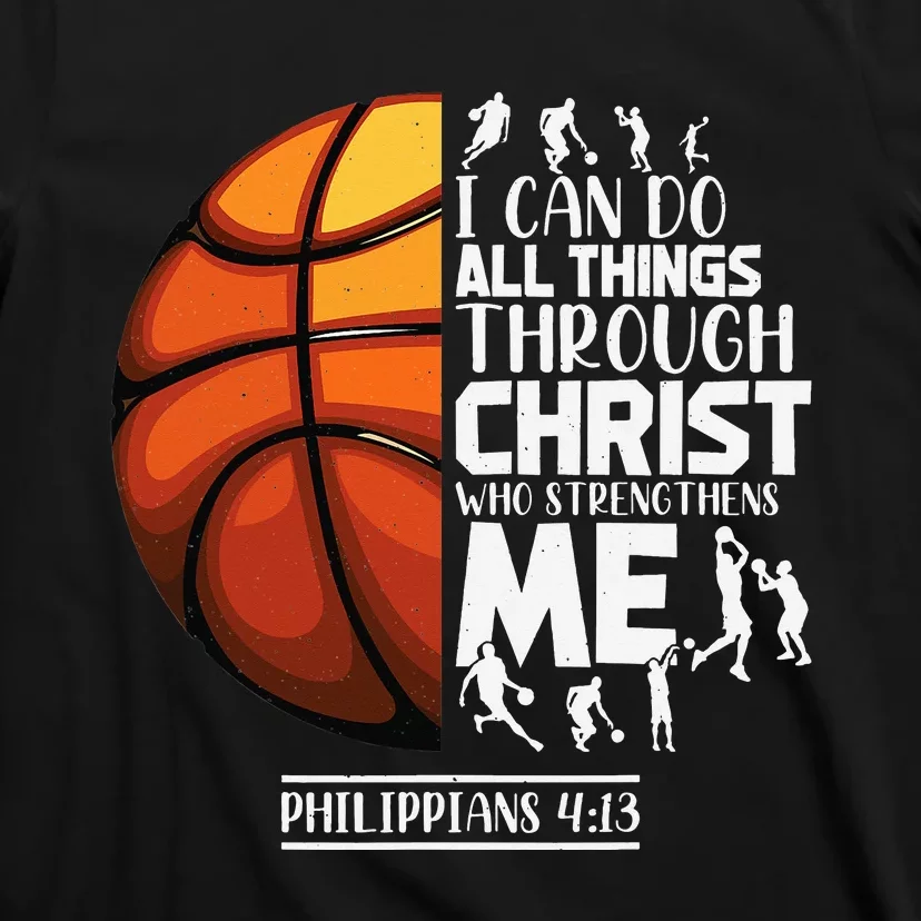 Basketball Christian Saying Motivational Words Inspiration T-Shirt