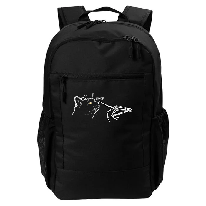 Black Cat Skeleton Hand Boop Halloween Pet Daily Commute Backpack