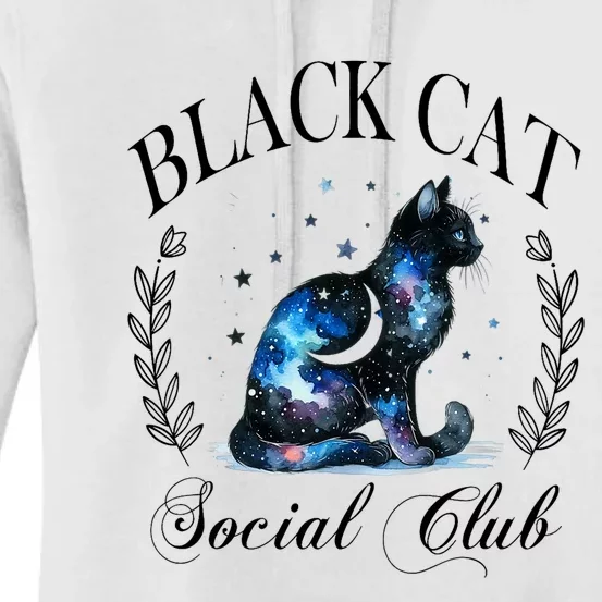 Black Cat Social Club Celestial Cat Halloween Gothic Women Women's Pullover Hoodie