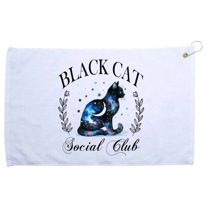 Black Cat Social Club Celestial Cat Halloween Gothic Women Grommeted Golf Towel