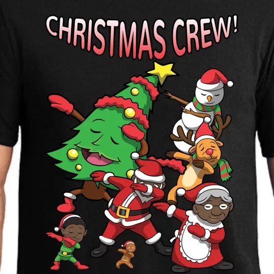 Black Cool Santa Claus African American Christmas Crew Dabs Gift Pajama Set