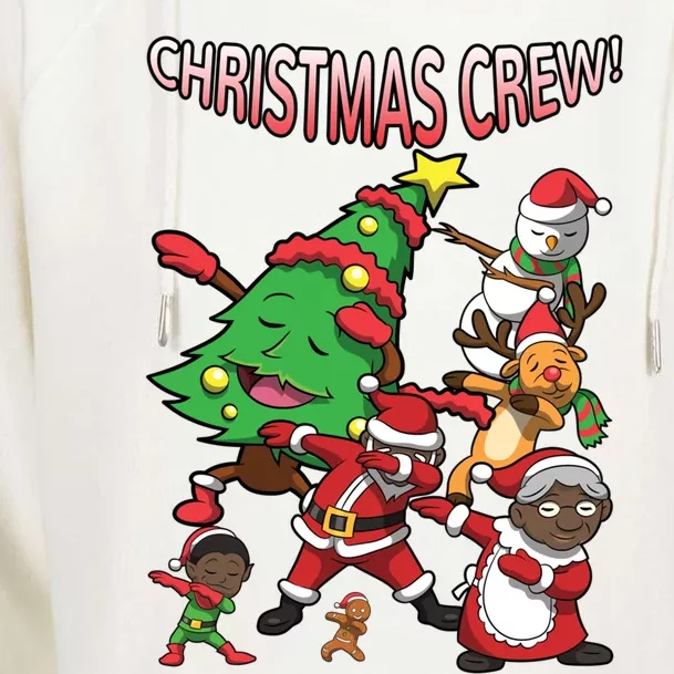 Black Cool Santa Claus African American Christmas Crew Dabs Gift Womens Funnel Neck Pullover Hood