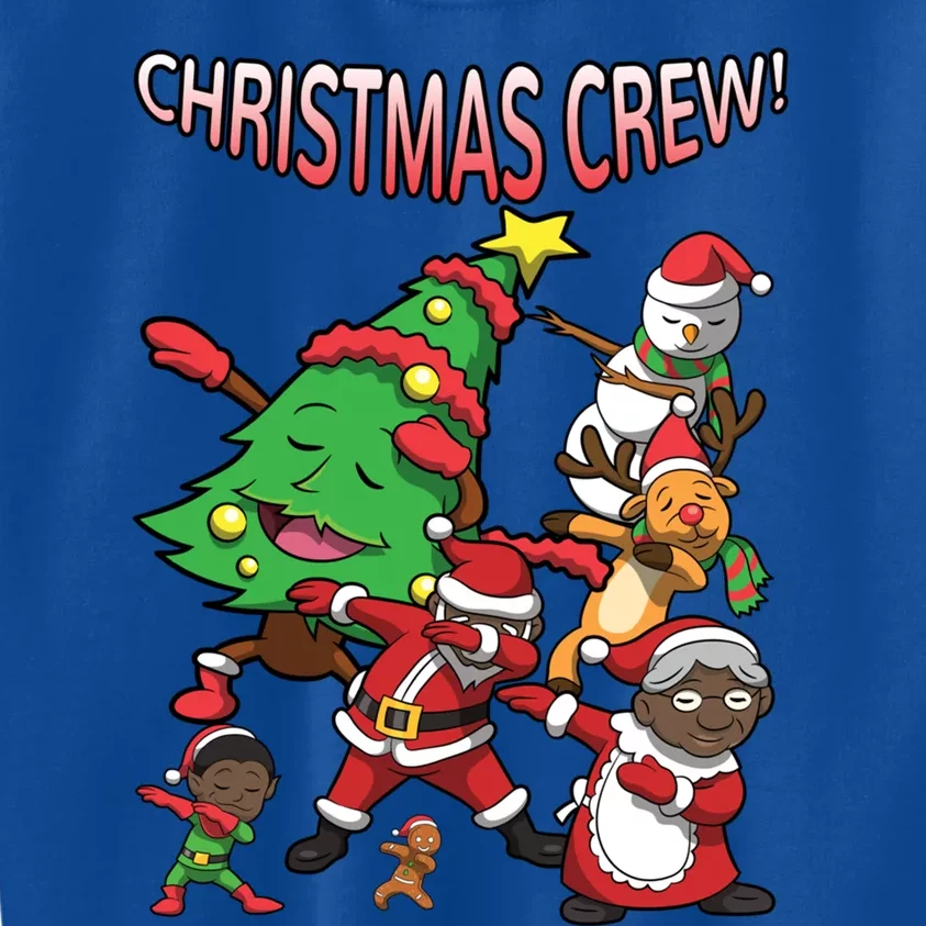 Black Cool Santa Claus African American Christmas Crew Dabs Gift Kids Sweatshirt