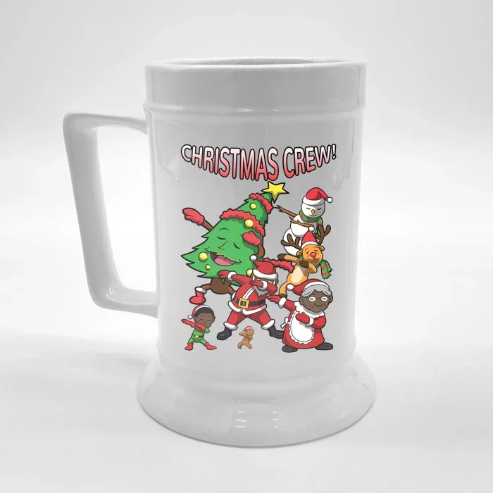 Black Cool Santa Claus African American Christmas Crew Dabs Gift Front & Back Beer Stein