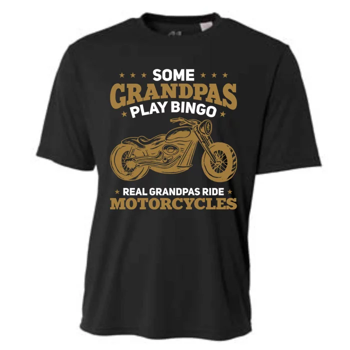 Biker Chopper Street Bike Cool Grandpas Ride Motorcycles Gift Cooling Performance Crew T-Shirt