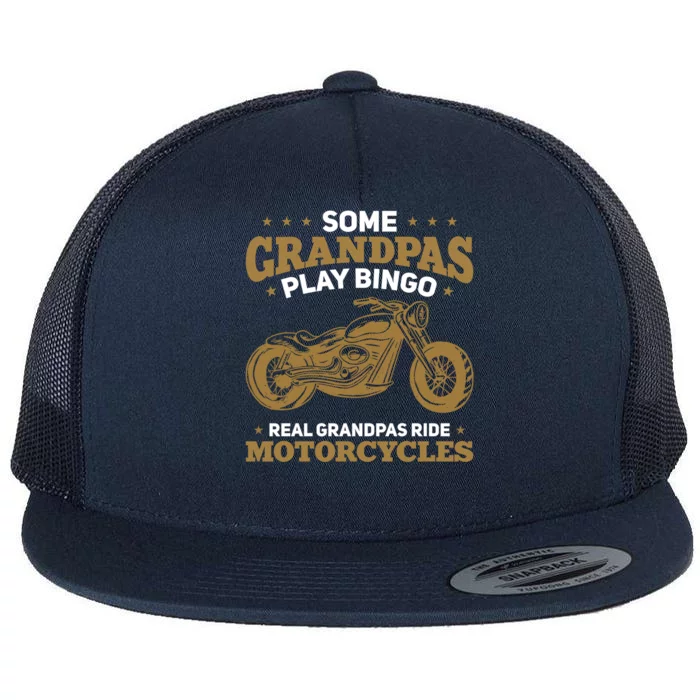 Biker Chopper Street Bike Cool Grandpas Ride Motorcycles Gift Flat Bill Trucker Hat