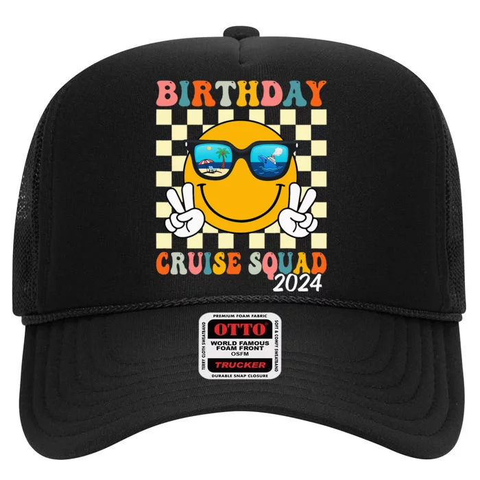 Birthday Cruise Squad 2024 Birthday Cruise Family Matching High Crown Mesh Trucker Hat