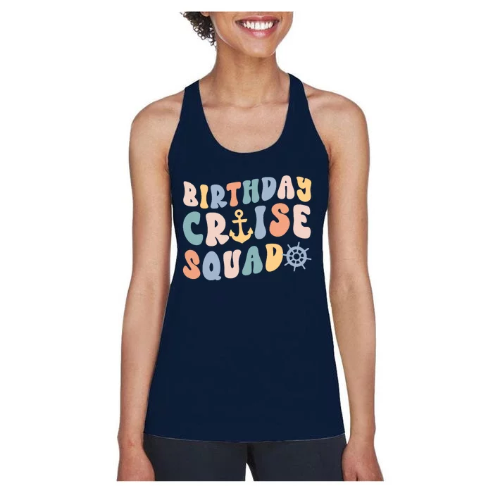 Birthday Cruise Squad Cruising Trip Party Vacation Women's Racerback Tank