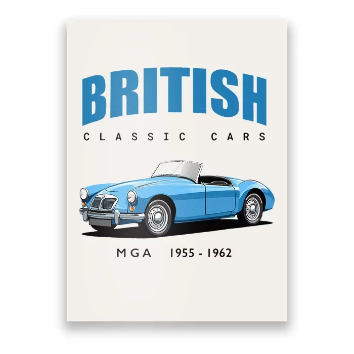 British Classic Sports Cars MG MGA Poster