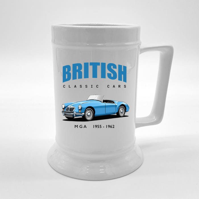 British Classic Sports Cars MG MGA Front & Back Beer Stein