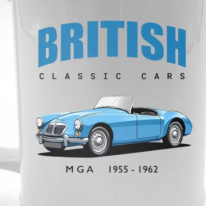 British Classic Sports Cars MG MGA Front & Back Beer Stein