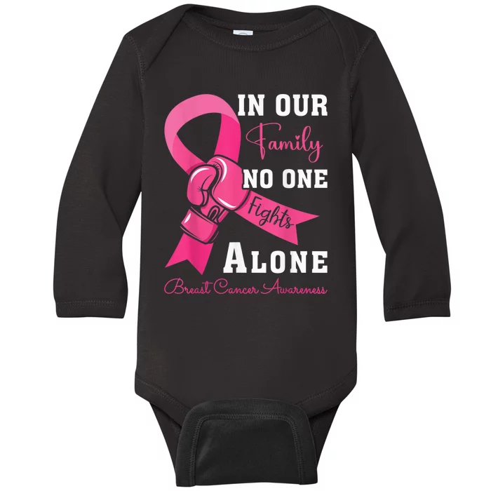 Breast Cancer Support Family Wo Breast Cancer Awareness Baby Long Sleeve Bodysuit