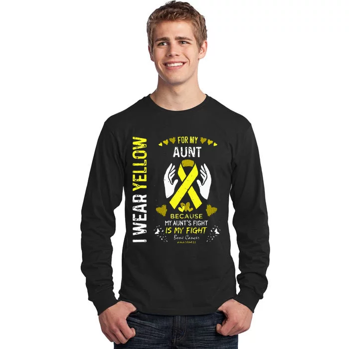 Bone Cancer Survivor Support I Wear Yellow For My Aunt Tall Long Sleeve T-Shirt