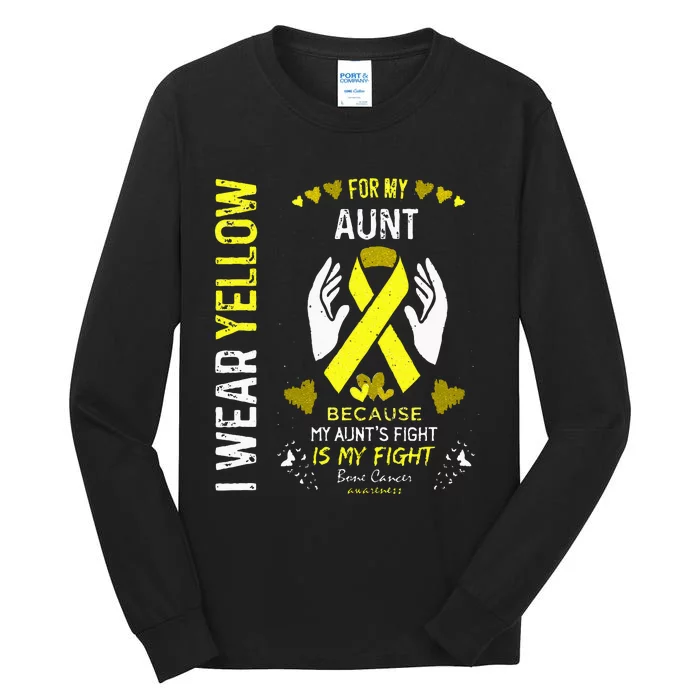 Bone Cancer Survivor Support I Wear Yellow For My Aunt Tall Long Sleeve T-Shirt