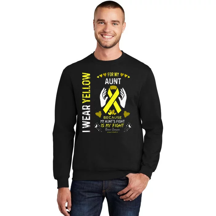 Bone Cancer Survivor Support I Wear Yellow For My Aunt Tall Sweatshirt