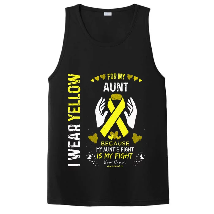 Bone Cancer Survivor Support I Wear Yellow For My Aunt Performance Tank