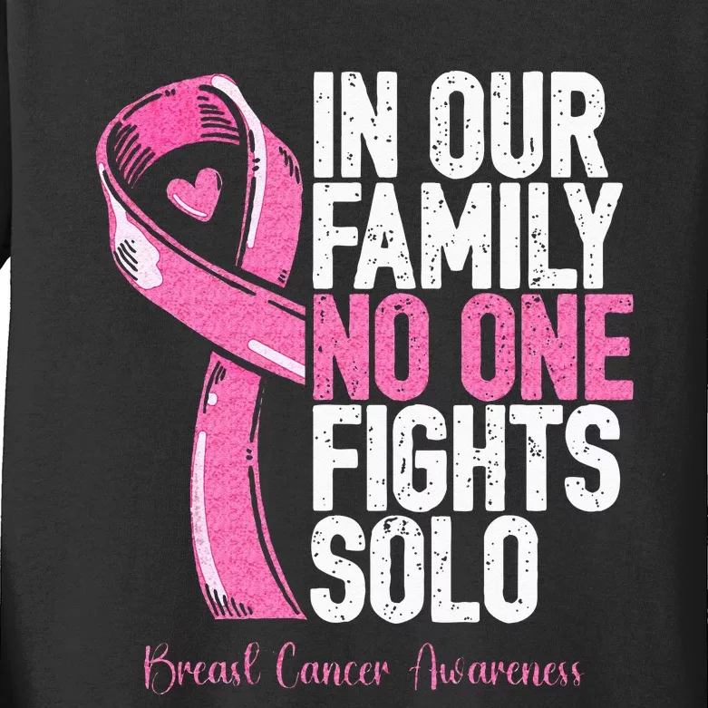 Breast Cancer Support Family Women Breast Cancer Awareness Kids Long Sleeve Shirt