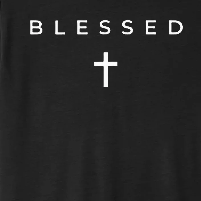 Blessed Cross Subtle Christian Minimalist Religious Faith ChromaSoft Performance T-Shirt