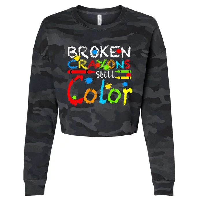 Broken Crayons Still Color Cropped Pullover Crew