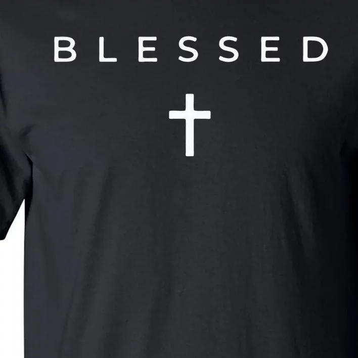 Blessed Cross Subtle Christian Minimalist Religious Faith Tall T-Shirt