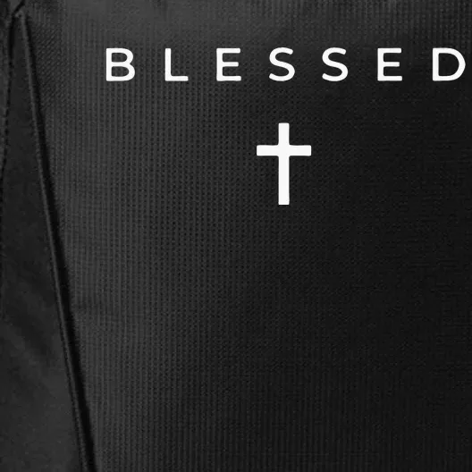 Blessed Cross Subtle Christian Minimalist Religious Faith City Backpack