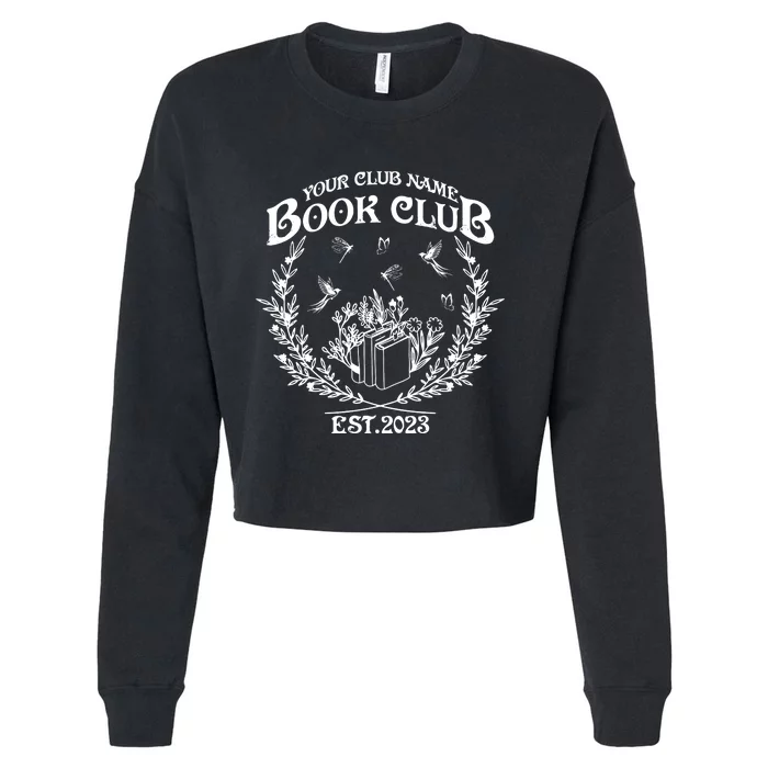 Book Club Since Reading Club Cropped Pullover Crew