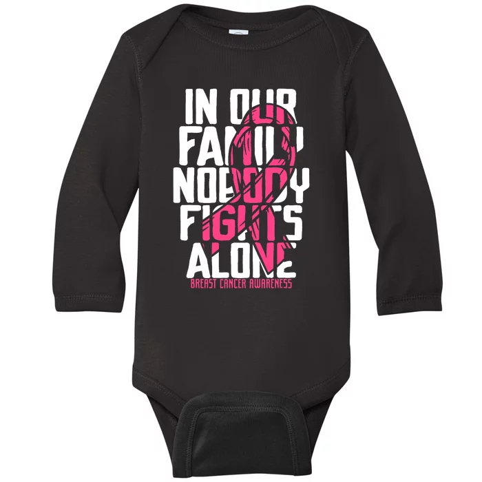 Breast Cancer Support Pink Family Breast Cancer Awareness Baby Long Sleeve Bodysuit