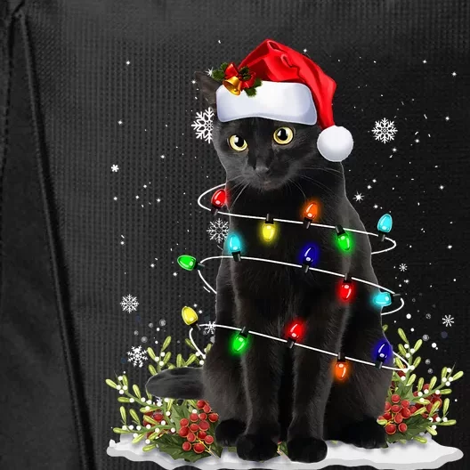 Black Cat Santa Christmas Family Matching Pajamas Xmas City Backpack