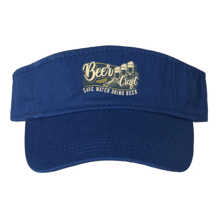 Beer Craft Save Water Beer Gift Valucap Bio-Washed Visor