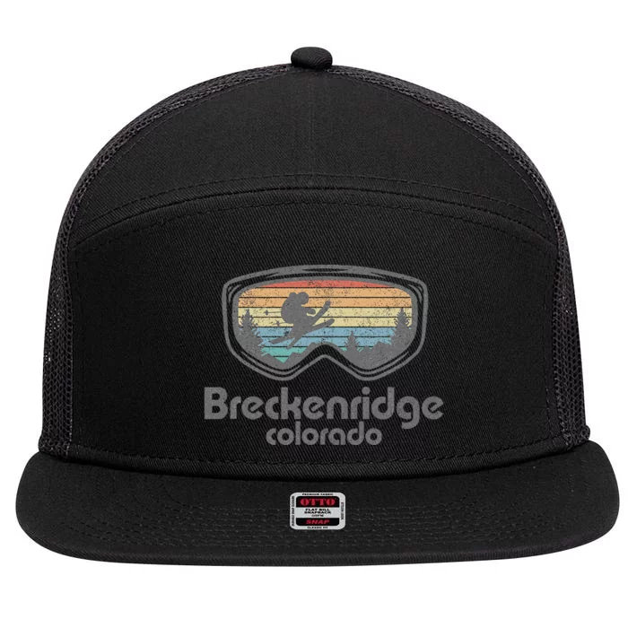 Breckenridge Colorado Ski Mountain Skiing 7 Panel Mesh Trucker Snapback Hat