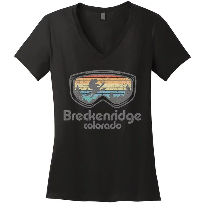 Breckenridge Colorado Ski Mountain Skiing Women's V-Neck T-Shirt