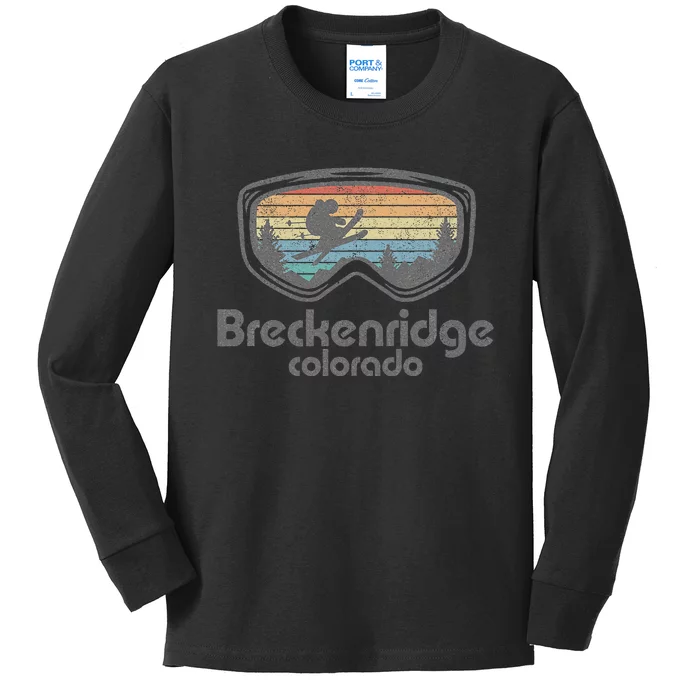 Breckenridge Colorado Ski Mountain Skiing Kids Long Sleeve Shirt