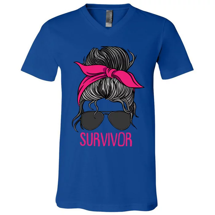 Breast Cancer Survivor Breast Cancer Great Gift V-Neck T-Shirt