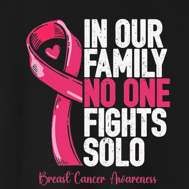 Breast Cancer Support Family Women Breast Cancer Awareness Women's Crop Top Tee