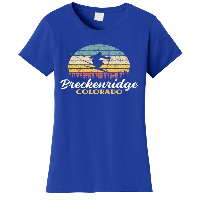 Breckenridge Colorado Skiing Retro Mountain Ski Vacation Women's T-Shirt