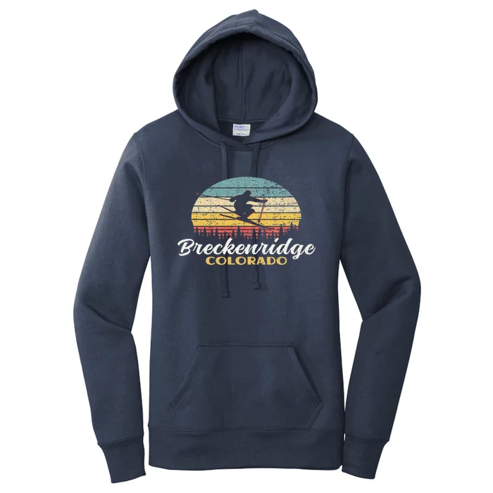 Breckenridge Colorado Skiing Retro Mountain Ski Vacation Women's Pullover Hoodie