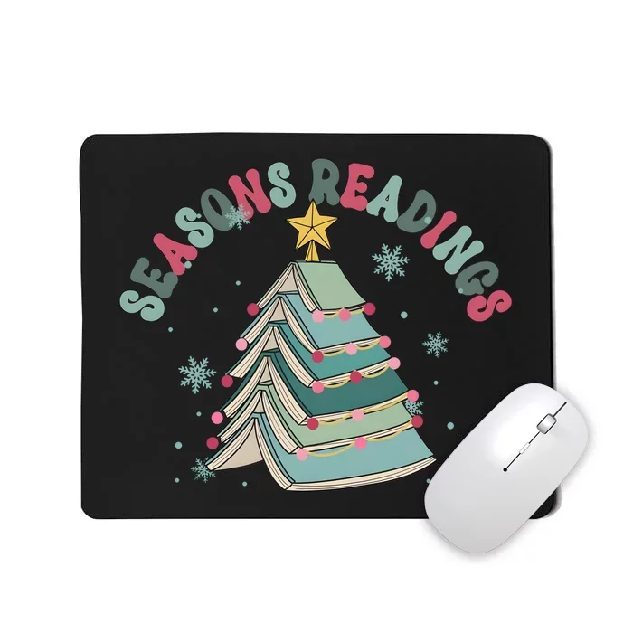 Bookish Christmas Seasons Readings Book Lover Holiday Season Mousepad