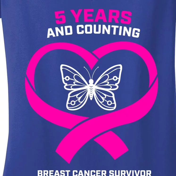 Breast Cancer Survivor Funny Gift Mom Pink Breast Cancer Survivor Gift Women's V-Neck T-Shirt