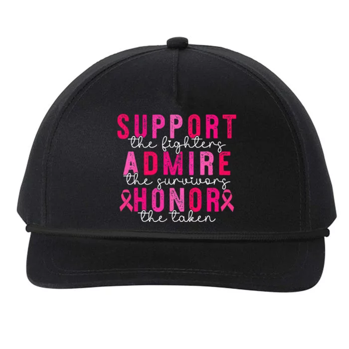 Breast Cancer Support Admire Honor Breast Cancer Snapback Five-Panel Rope Hat