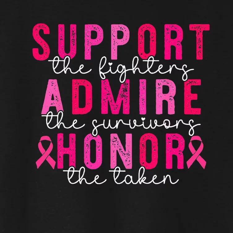 Breast Cancer Support Admire Honor Breast Cancer Women's Crop Top Tee