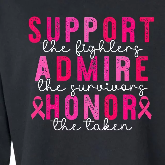 Breast Cancer Support Admire Honor Breast Cancer Cropped Pullover Crew