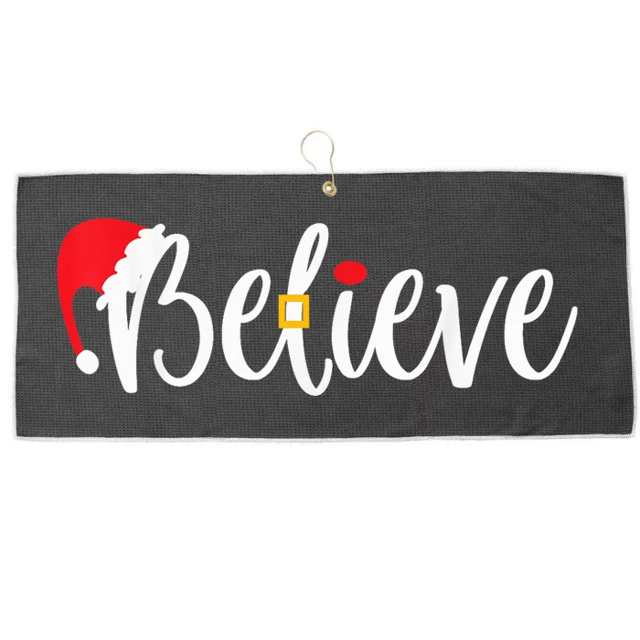 Believe Christmas Shirt Believe Santa Large Microfiber Waffle Golf Towel