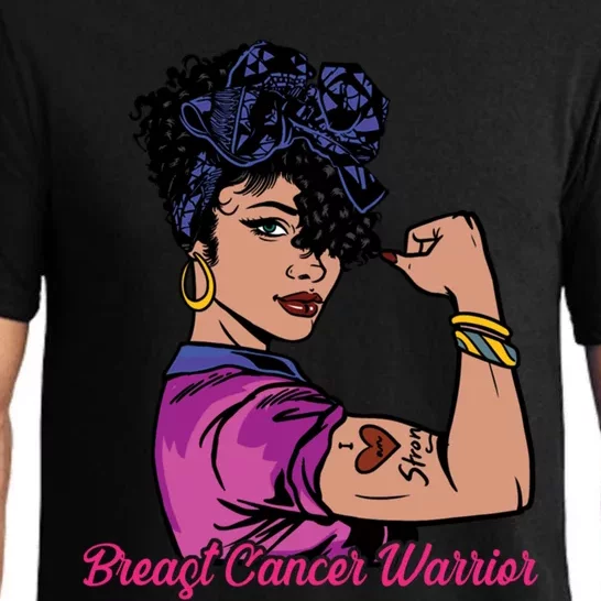 Breast Cancer Strong Warrior Latina Girl Unbreakable Gift Pajama Set