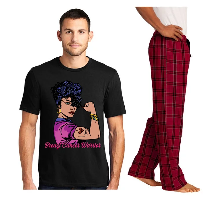 Breast Cancer Strong Warrior Latina Girl Unbreakable Gift Pajama Set