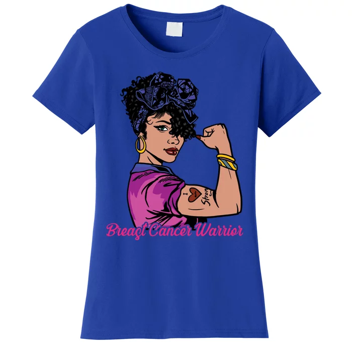 Breast Cancer Strong Warrior Latina Girl Unbreakable Gift Women's T-Shirt