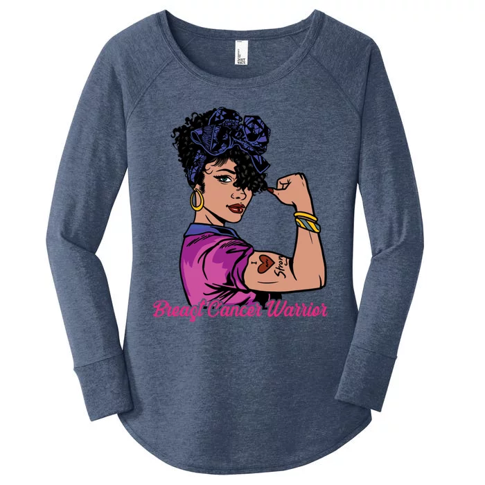 Breast Cancer Strong Warrior Latina Girl Unbreakable Gift Women's Perfect Tri Tunic Long Sleeve Shirt