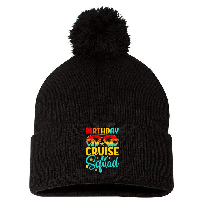 Birthday Cruise Squad Cruising Vacation Funny Crew Pom Pom 12in Knit Beanie