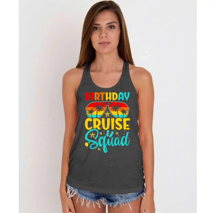 Birthday Cruise Squad Cruising Vacation Funny Crew Women's Knotted Racerback Tank