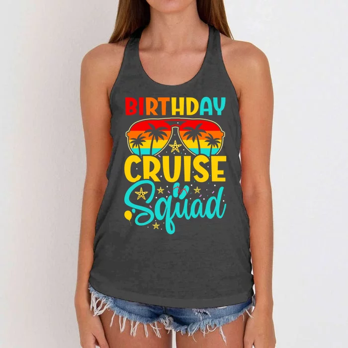 Birthday Cruise Squad Cruising Vacation Funny Crew Women's Knotted Racerback Tank